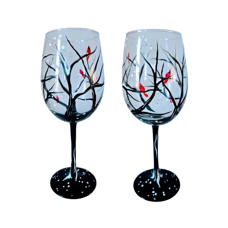 Snow Bird Wineglasses