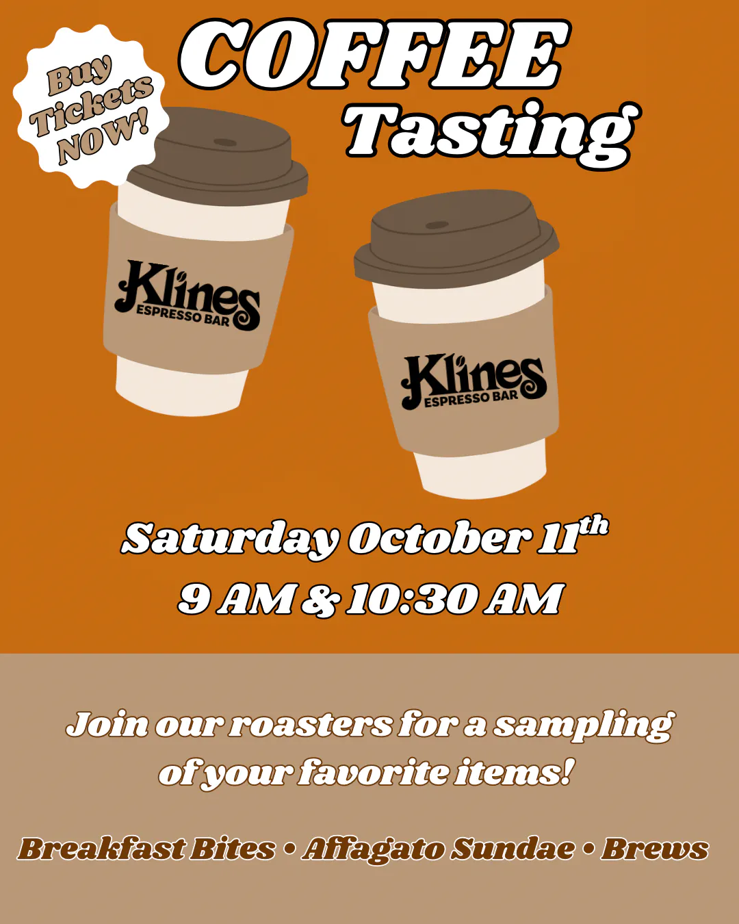 Kline’s Espresso Bar Coffee Tasting Event