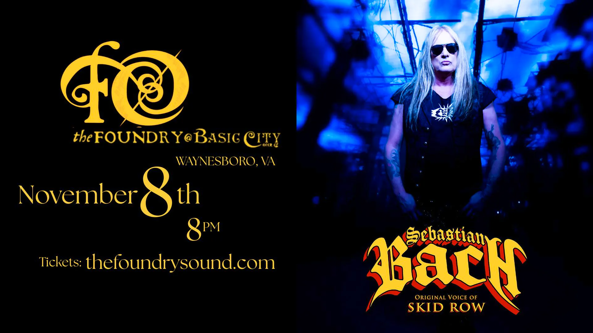 Sebastian Bach – Live at The Foundry with special guests: Glam’R Kiti
