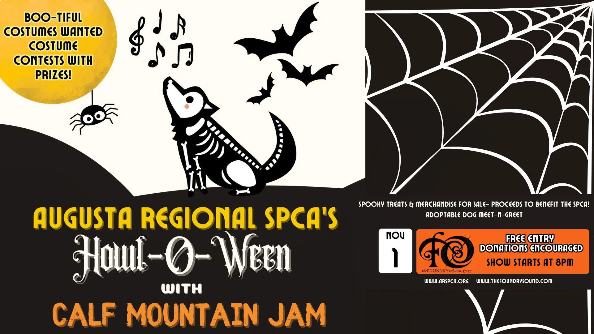 Augusta Regional SPCA’s HOWL-O-WEEN with Calf Mountain Jam!
