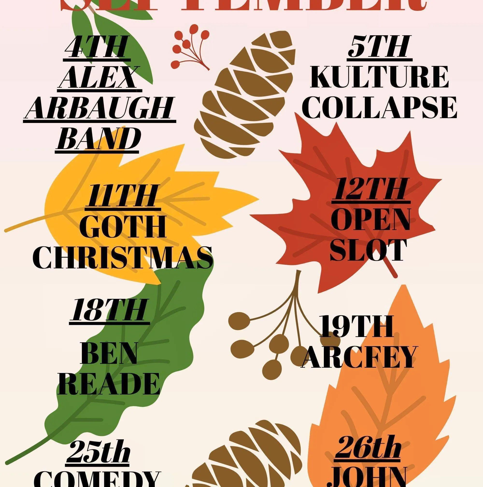 September Live Music at 3rd Generations Grill